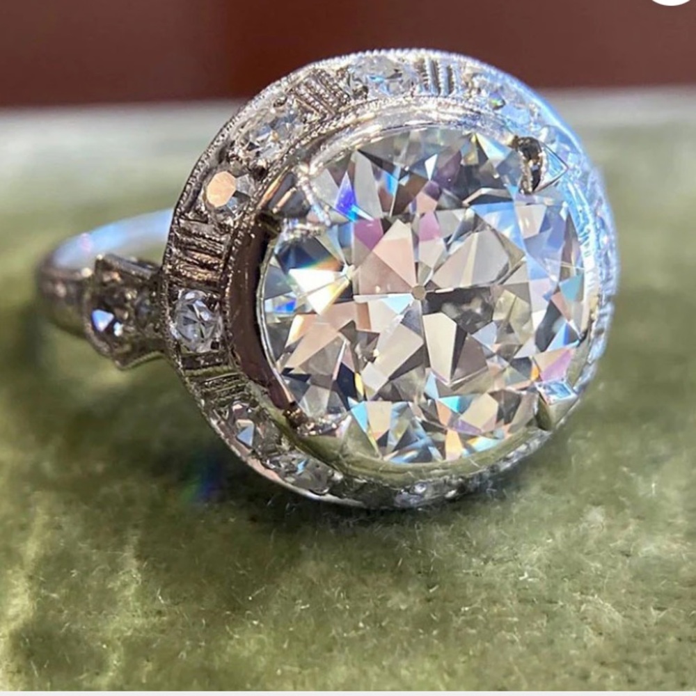 Anthropologie Silver Crystal Ring